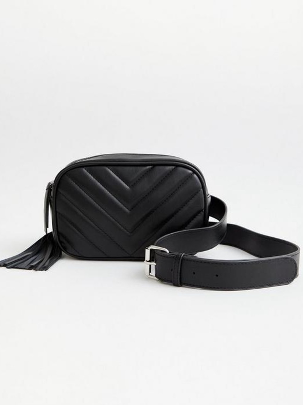 Torrid Quilted Belt Bag | Black Fanny Pack Tassel